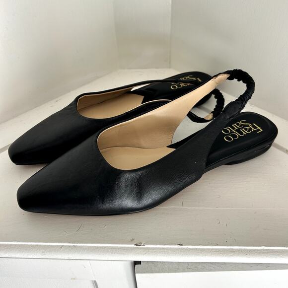 NEW Franco Sarto leather black slingback flats 6.5 - Picture 4 of 7